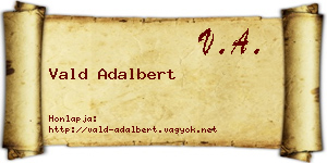 Vald Adalbert névjegykártya
